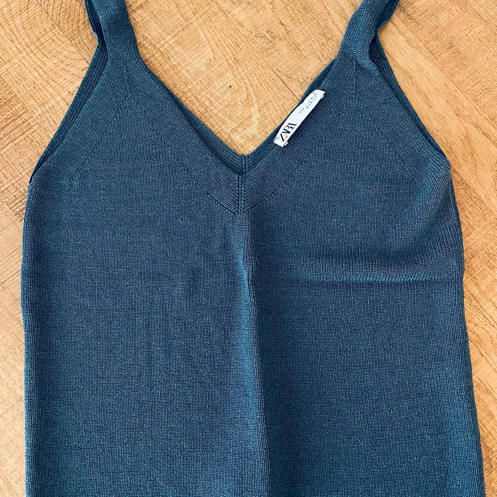 Zara Dark Blue V-Neck Women's Tank